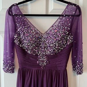 Dancing Queen Purple Sequin Long Sleeve Dress